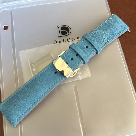 DELUGS suede watch strap, stainlesss deployment clasp/buckle included- 22mm - Picture 6 of 8
